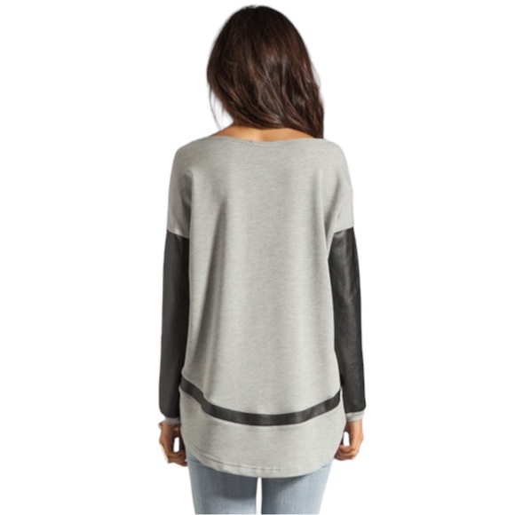 💕HP💕Generation Love Bobo Italian Faux Leather Sleeve Sweatshirt in black - Picture 14 of 14